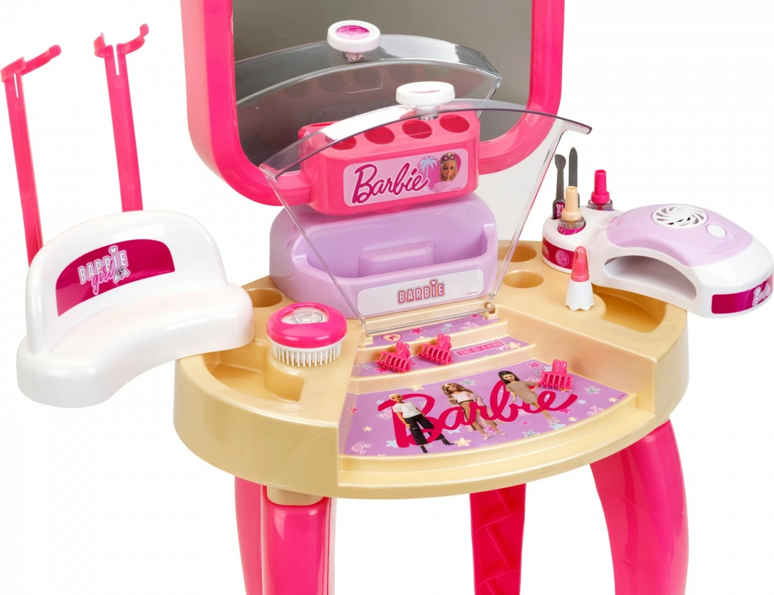 Set tavolinë grimi Barbie Klein 5721 me tharëse thonjsh, rozë