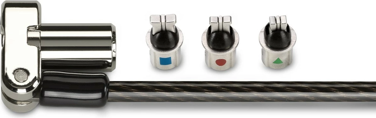 Kabllo sigurie Kensington Universal 3-në-1 me çelës, 1.8m, e zezë/metal