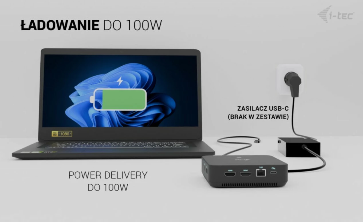 Kasë docking i-tec C31TRIPLEVIDEODPPRO, 100W Power Delivery, 2x HDMI, 1x DisplayPort, 6x USB, LAN, E zezë
