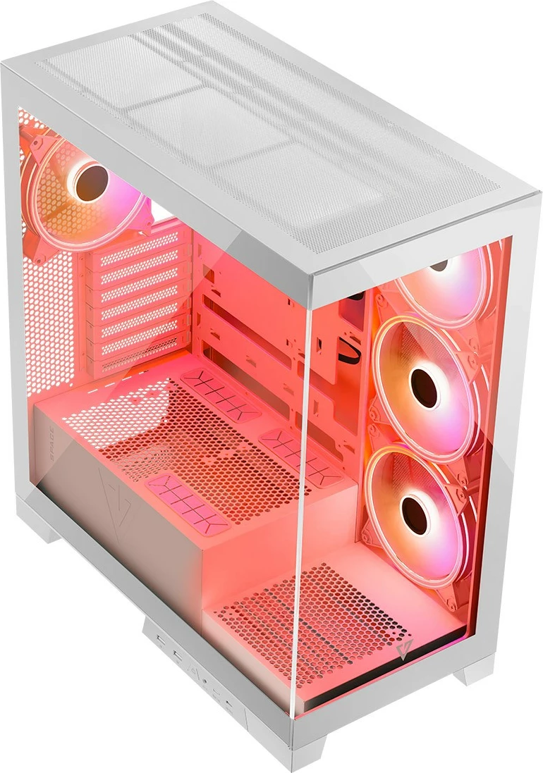 Kasë MODECOM Volcano Space ARGB, Midi Tower, xham i temperuar, e bardhë