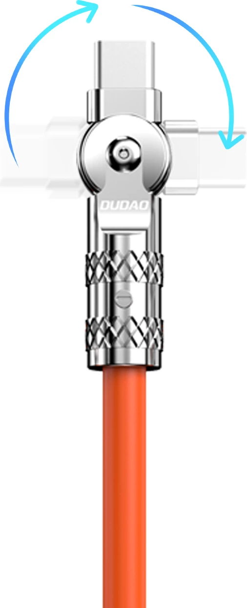 Kabllo Dudao L24AL USB-A në Lightning me rrotullim 180°, 30W, 1m, portokalli