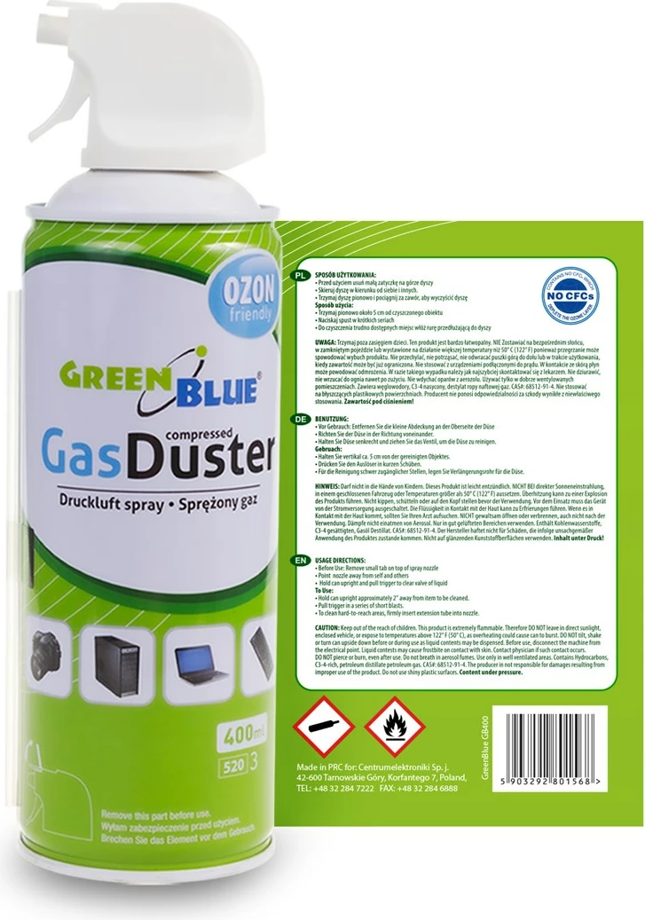 Sprej ajri i kompresum GreenBlue GB400, 400ml, pistol atomizer