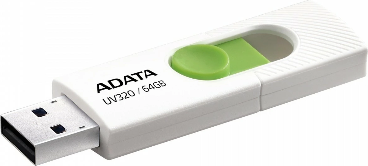 Pendrive Adata UV320, 64GB, USB 3.2, Bardhë-Gjelbër
