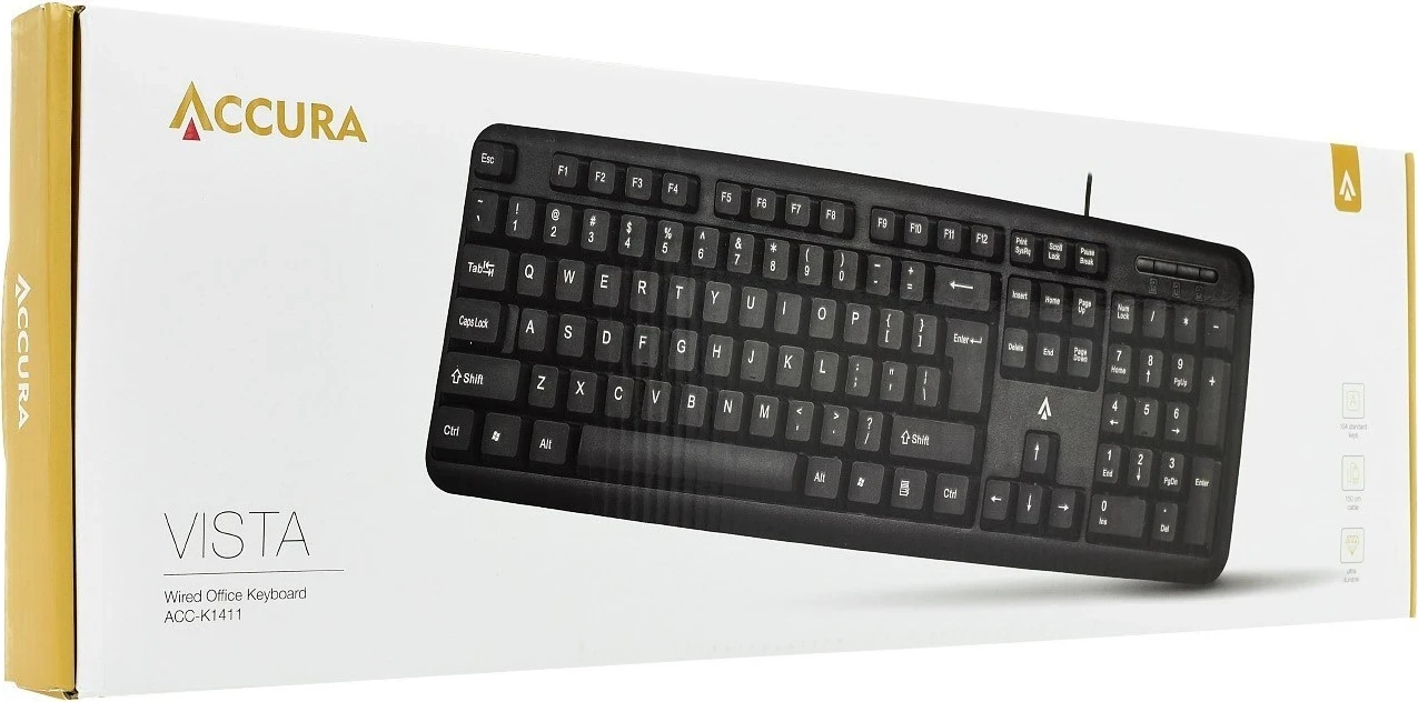 Tastierë Accura Vista ACC-K1411, e zezë