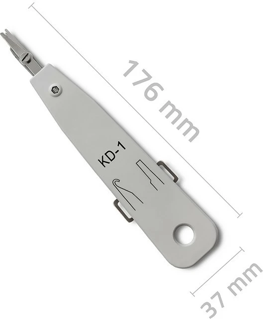Mjet krimpimi Qoltec 54492, punch down tool për lidhje rrjeti, çelik/ABS