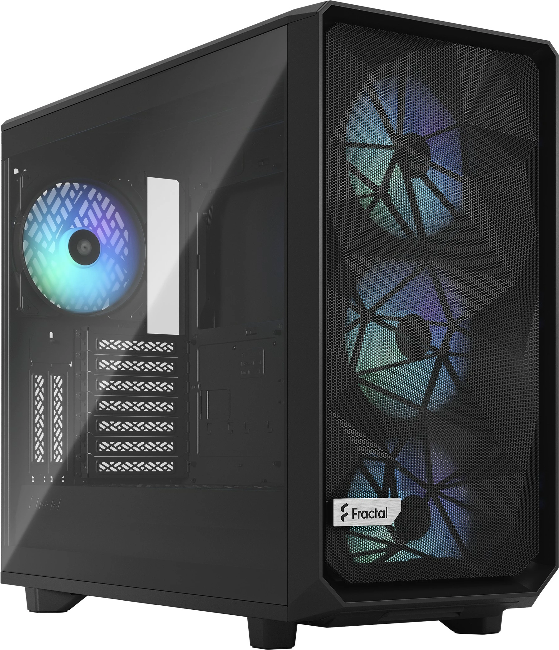Kasë Fractal Design Meshify 2 RGB, PC, ATX, EATX, micro ATX, Mini-ITX, Çelik, Xham i temperuar, Multi, Ventilatorë RGB