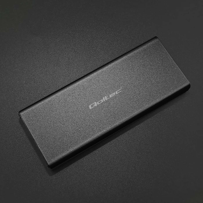 Kasë Qoltec 51854 për SSD M.2 SATA/NGFF, USB 3.0, Alumini, E zezë