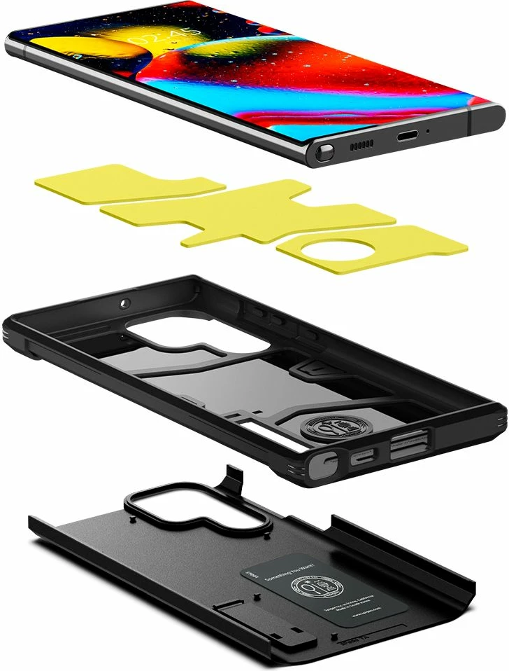 Mbështjellës Spigen Tough Armor për Samsung Galaxy S22 Ultra, i zi