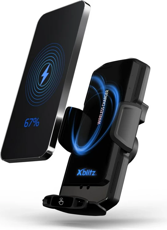 Mbajtës automatik për veturë Xblitz FX2 EXCLUSIVE me karikim wireless, i zi