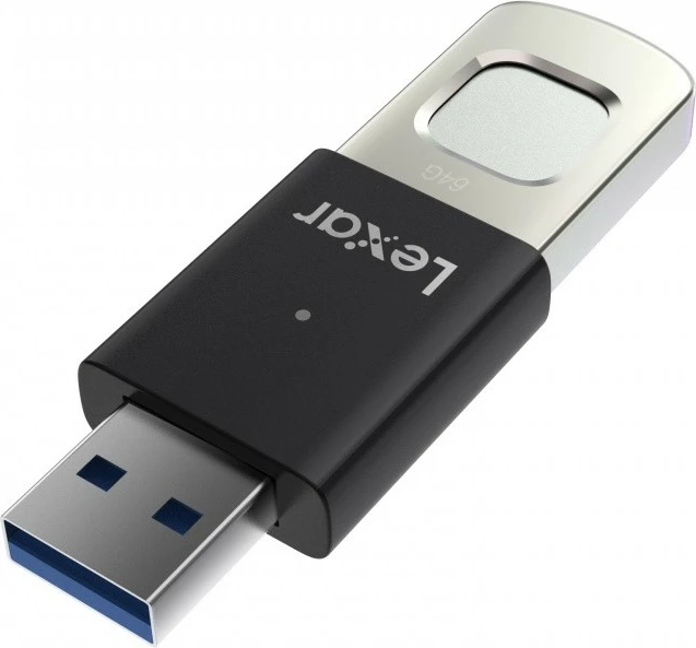 Pendrive Lexar F35pro, 64GB, USB 3.2 Gen1, me lexues gjurmësh gishti, Zi/Metal