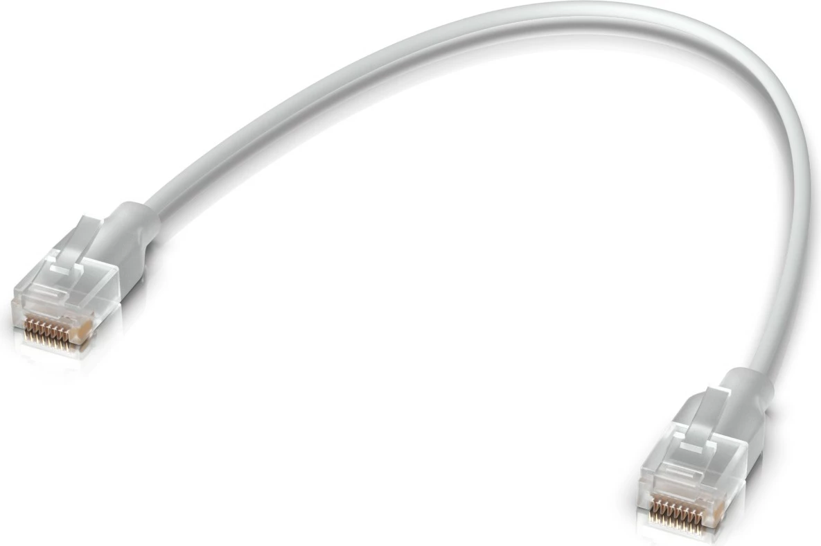 Kabllo patch Ubiquiti UACC-Cable-Patch-EL-0.15M-W, 0.15 m, Cat6, RJ-45, RJ-45, Translucent, White