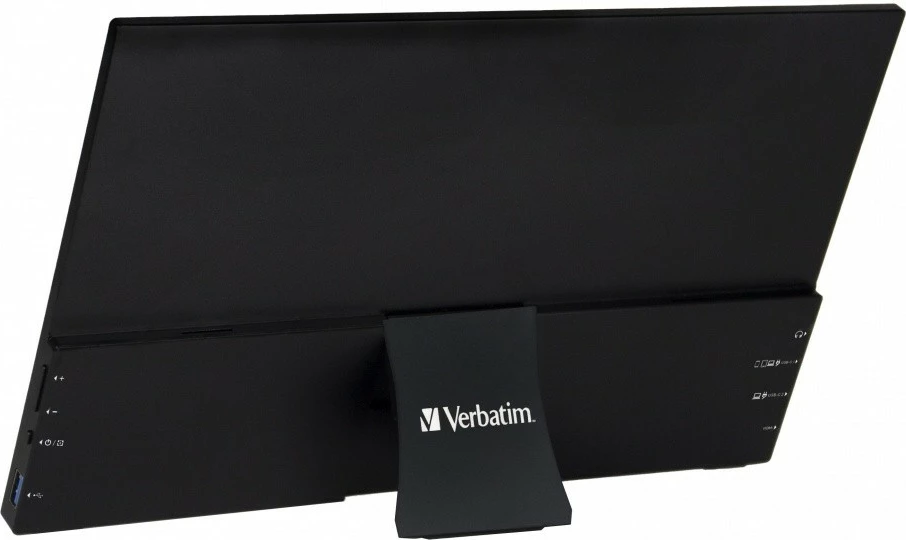 Monitor portativ me prekje, Verbatim PMT-14, 14" Full HD IPS, 10-pika, altoparlantë të integruar, USB‑C/HDMI, i zi
