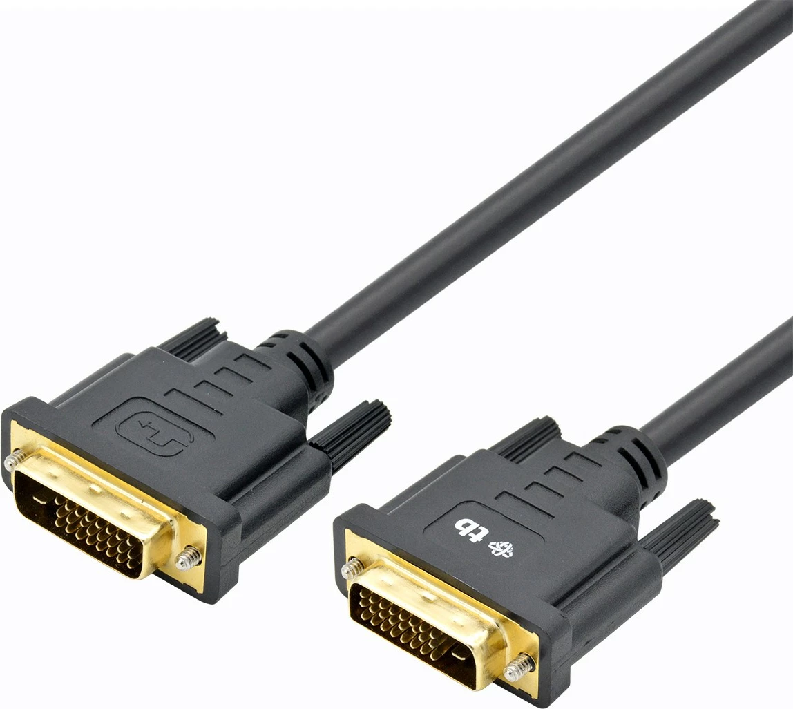 Kabllo DVI-D TB AKTBXVD24DVI18B, 1.8m, 24+1 pin, e zezë, gold-plated