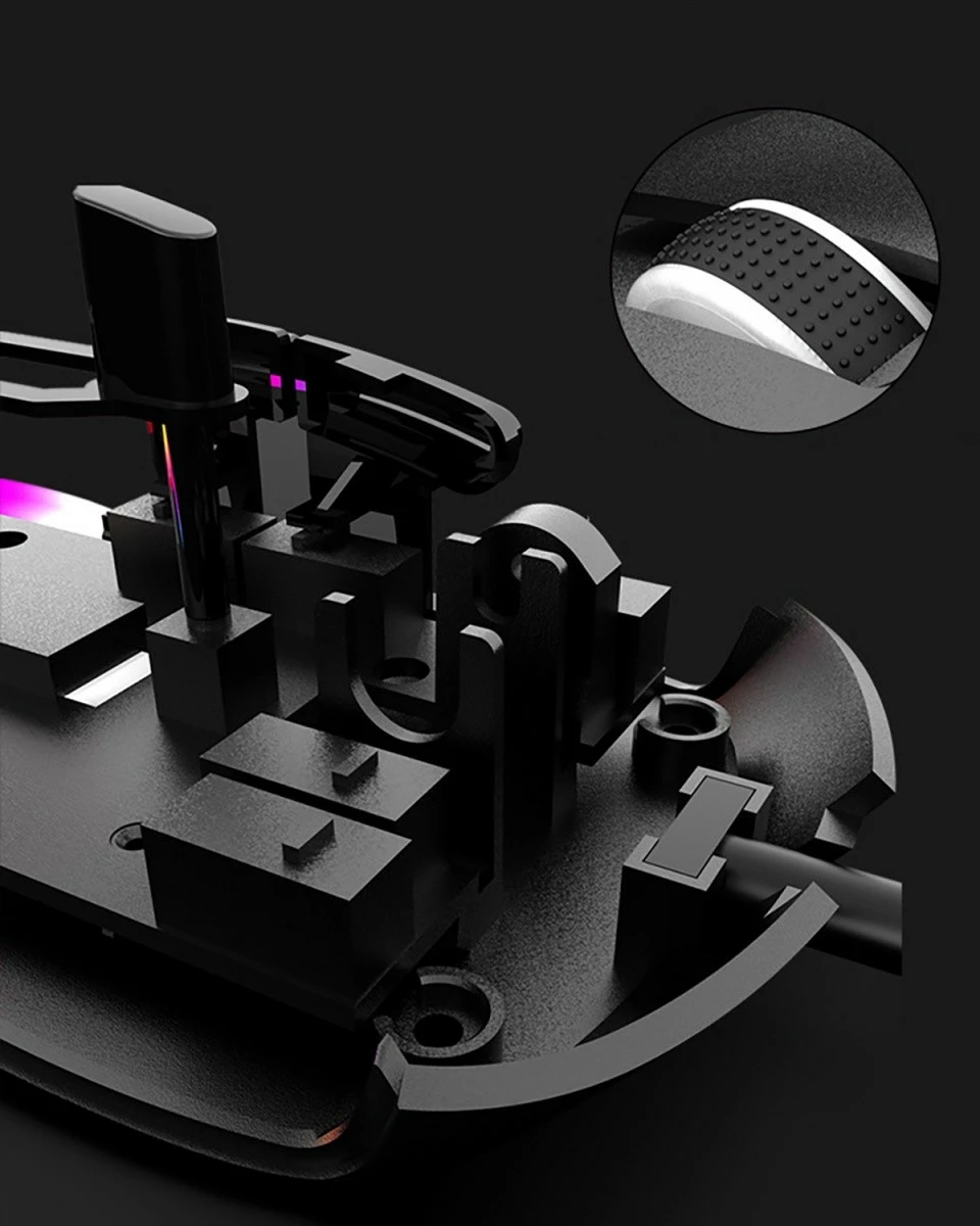 Maus pa kabllo Media-Tech MT1124 2-në-1 BT 5.0/RF 2.4GHz 1200-3200 DPI USB-C i rikarikueshëm ndriçim RGB, e zezë