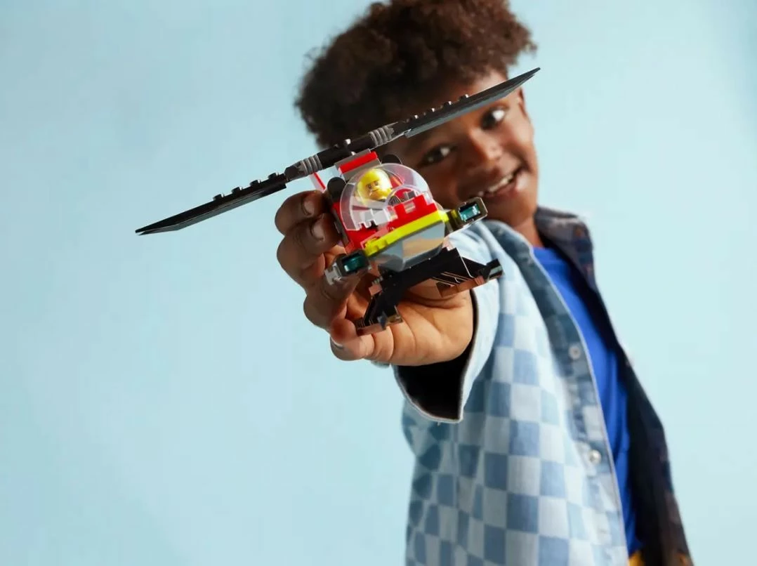 Set LEGO City Helikopter shpëtimi nga zjarri 60411, 85 pjesë, për fëmijë, plastikë
