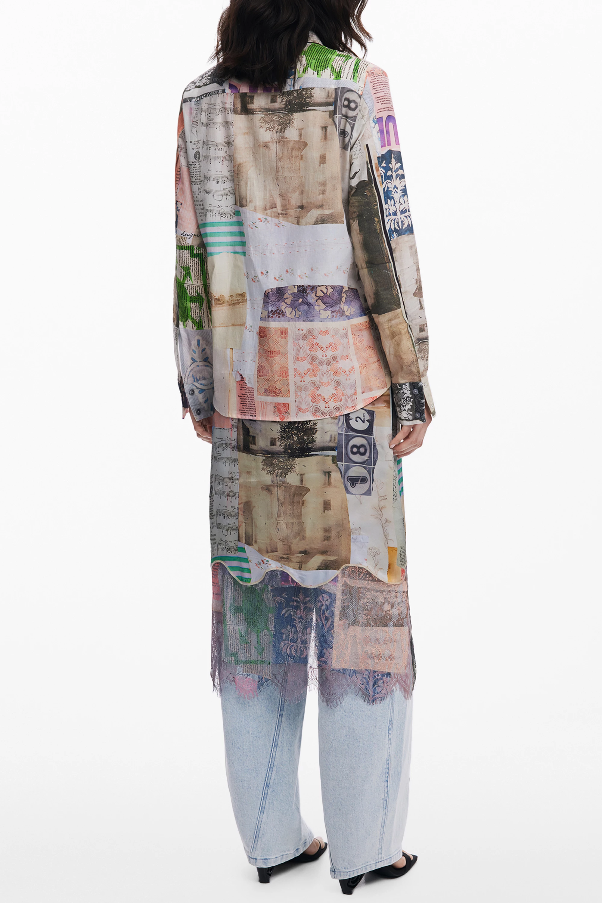 Këmishë për femra Desigual, me mëngë të gjata, beige