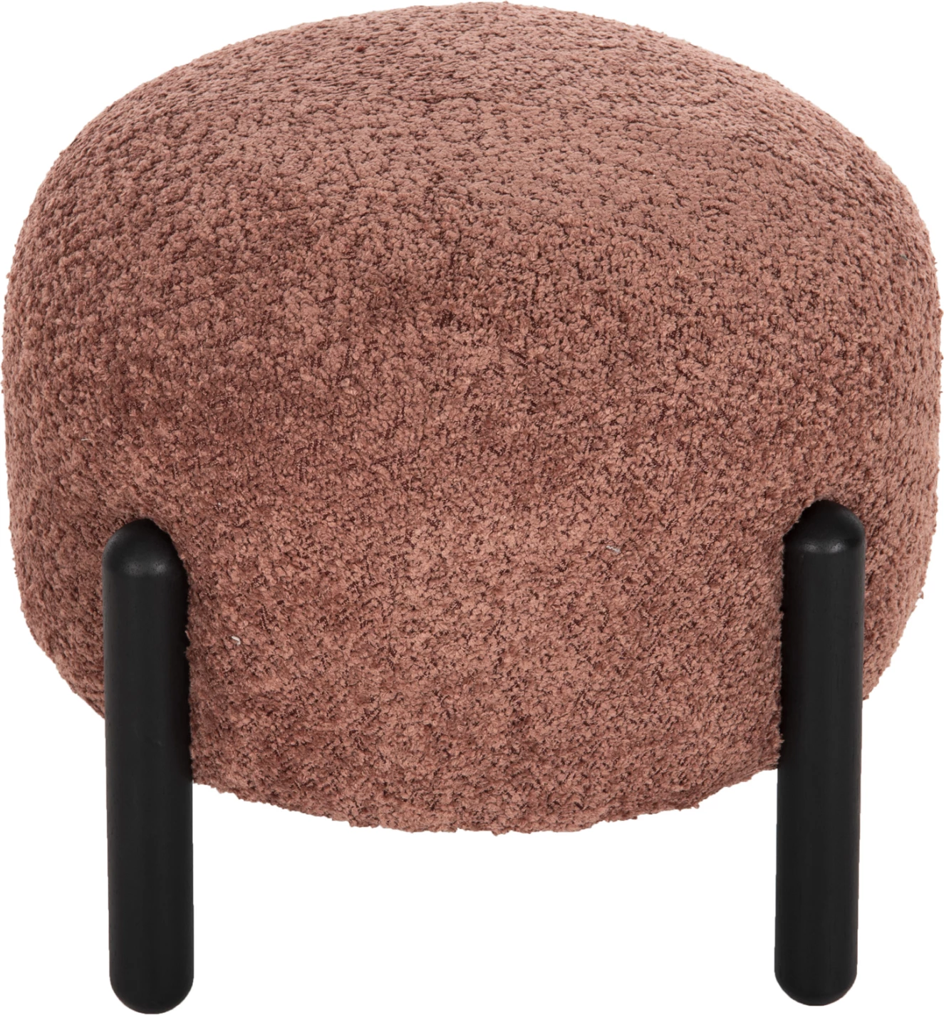 Stol i rrumbullakët EWAN FH9596.02 me pëlhurë boucle rozë dhe këmbë metalike të zeza Φ45x36Hcm