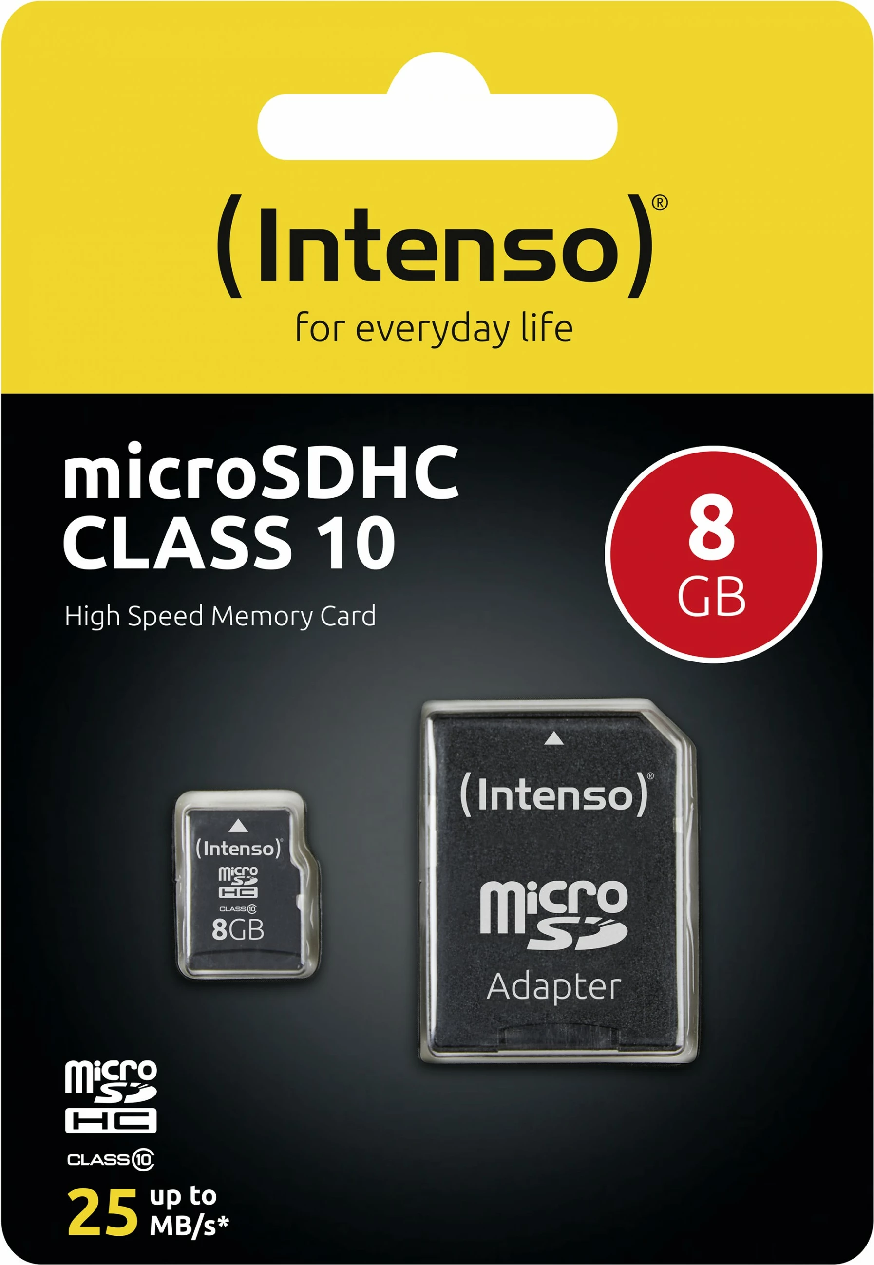 Kartelë MicroSDHC Intenso 8GB, Class 10, e zezë