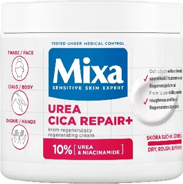 Krem për fytyrë, duar dhe trup për femra MIXA Urea Cica Repair+ regenerating, 400ml