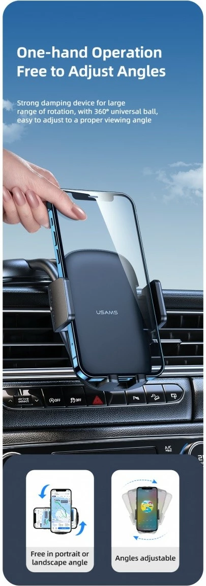 Mbajtës telefoni për veturë USAMS US-ZJ063, i zi