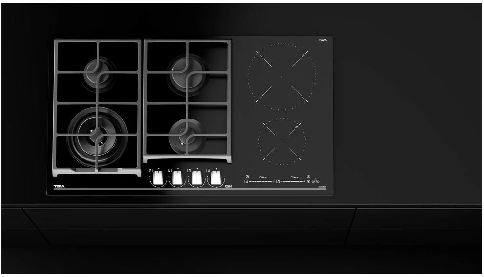 Pllakë gatimi TEKA JZC 96342 BBC BK, 90 cm, 4 gaz + 2 induksion, e zezë
