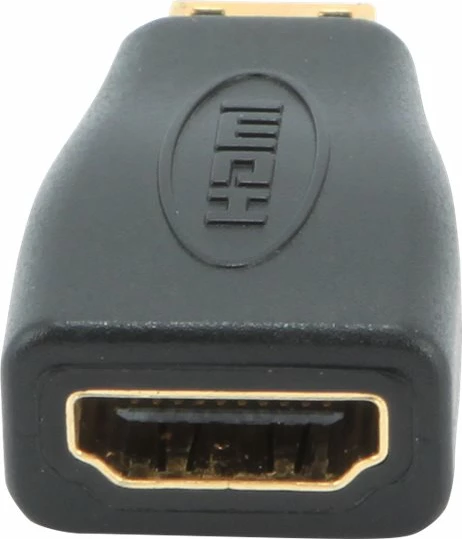 Adapter HDMI Gembird A-HDMI-FC, mini HDMI në HDMI, i zi