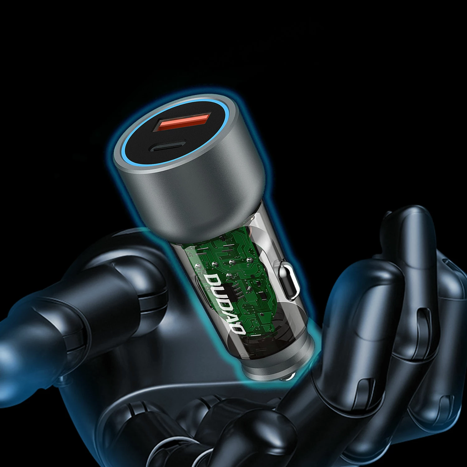 Karikues veture Dudao R4T, 30W, 2 porta USB-A/USB-C, Gri