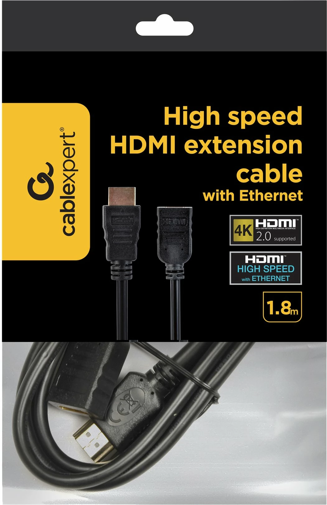 Kabllo HDMI zgjatës Gembird CC-HDMI4X-6, 1.8m, e zezë