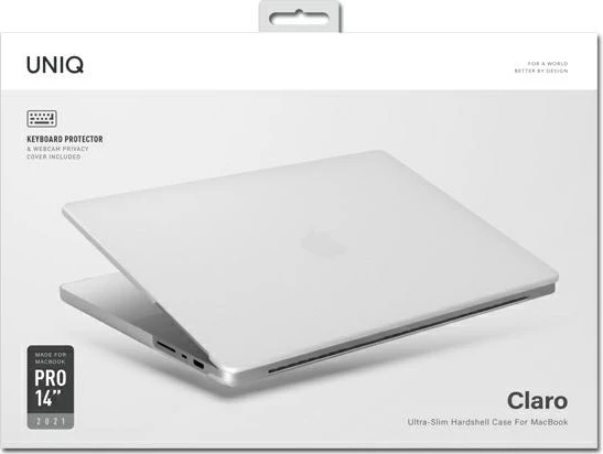 Mbështjellës UNIQ Claro për MacBook Pro 14" (2021/2023), transparent