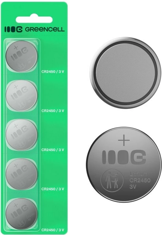 Bateri kopëse, Green Cell, CR2450, 600mAh 3V, litium, set 5 copë