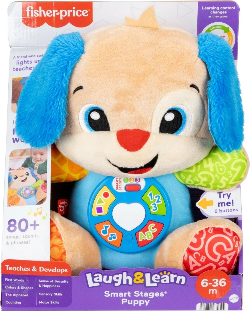 Lodër edukative Fisher Price Laugh & Learn Smart Stages Puppy, JFD27, shumëngjyrëshe
