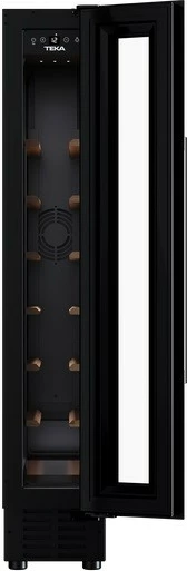 Ftohës vere i inkastrueshëm, TEKA, RVU 10008 GBK (113610003), 8 shishe, display dhe kontroll elektronik, LED, klasa G, i zi