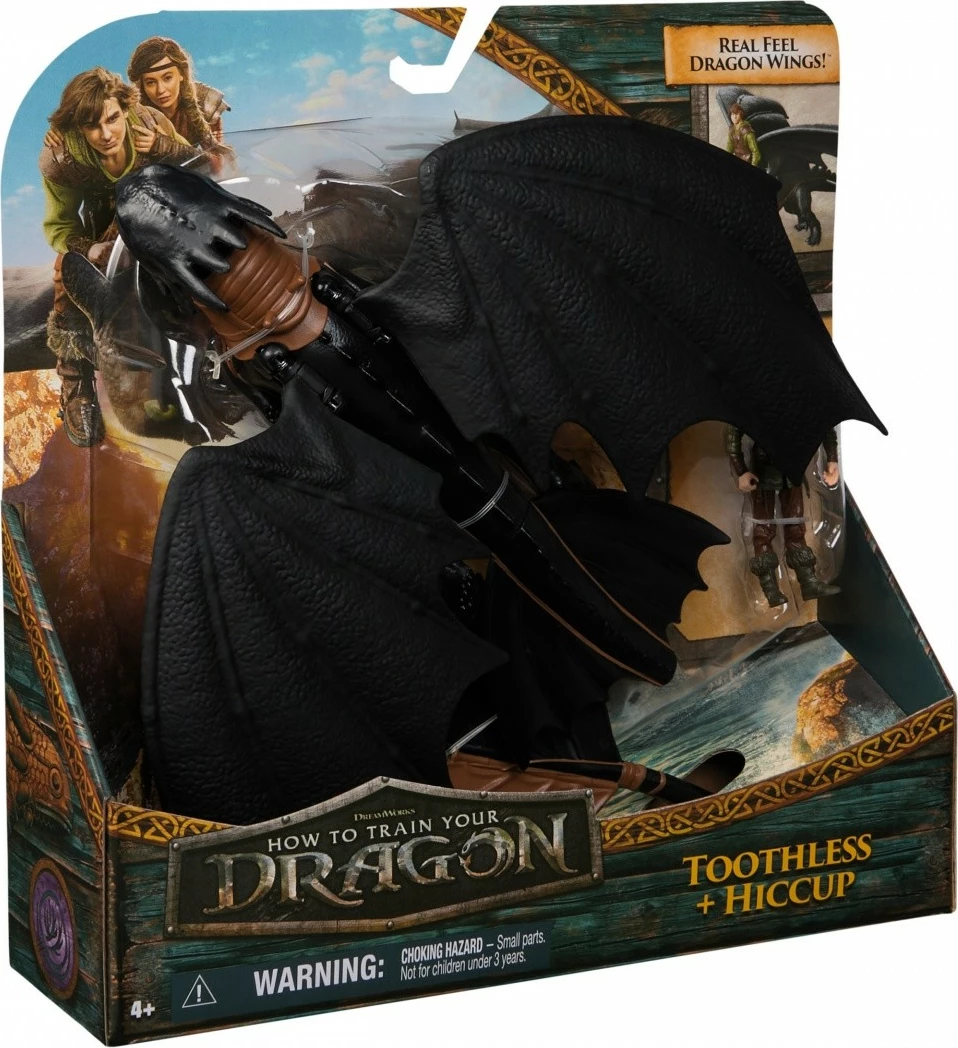 set figurina, Spin Master How to Train Your Dragon 6074007, Toothless 32 cm + Hiccup 8 cm, set