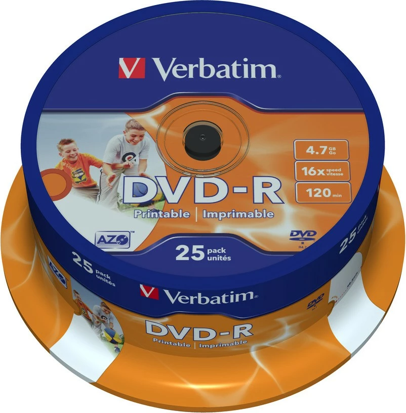 DVD-R Verbatim 43538, 4.7GB, 16x, 25 copë, Printable