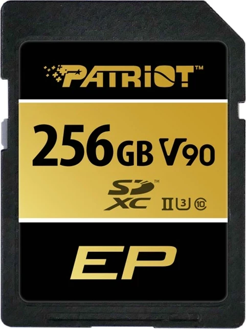 Kartë memorje Patriot Memory V90 256GB SDXC UHS-II U3 Class 10, e zezë