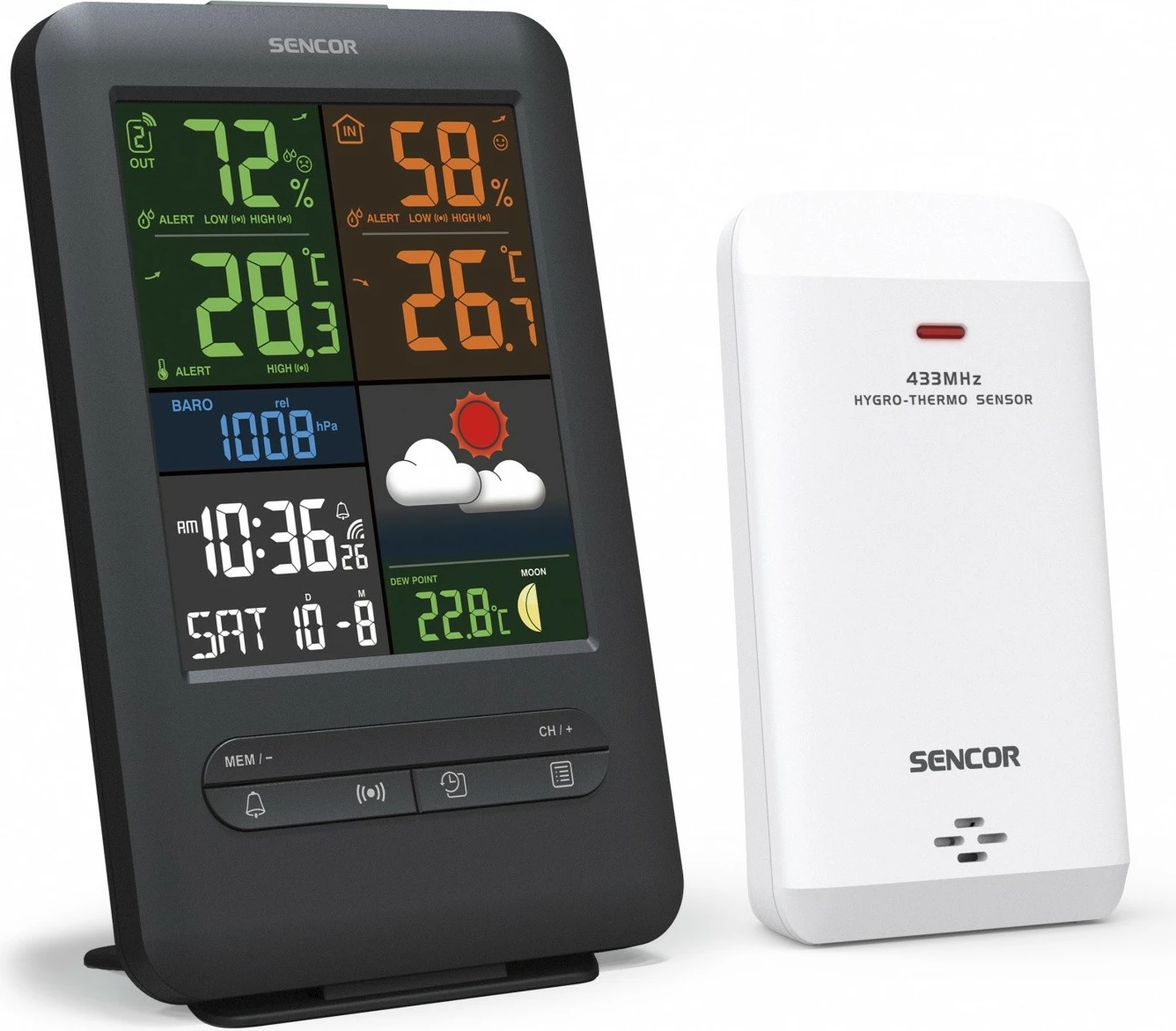 Stacion moti Sencor SWS 7300 me ekran LCD 13.8 cm, i zi