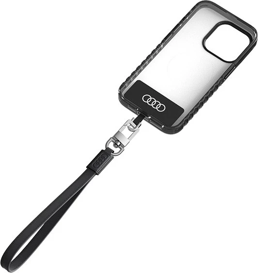 Litar universal për celular Audi, lëkurë ekologjike, 28cm x 10mm, i zi