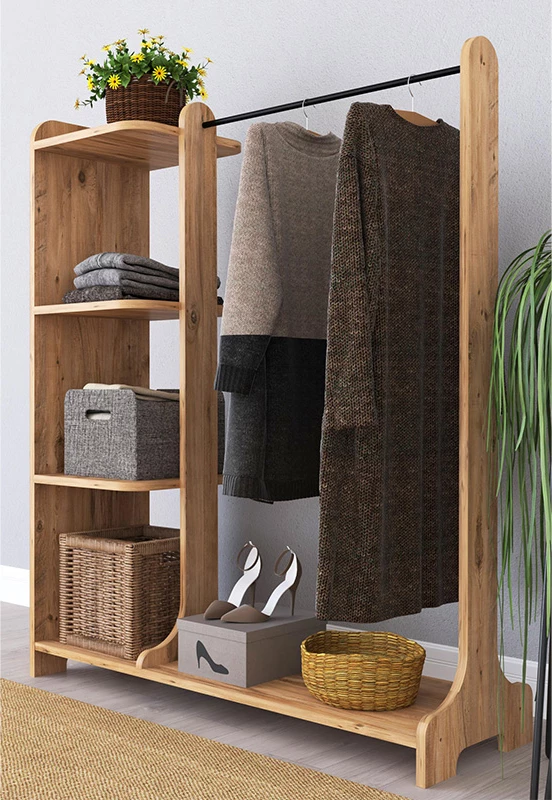 Mobilje hyrëse Renesme, ngjyrë arre e çelët, 106x35x128cm