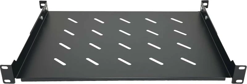Raft fiks ALANTEC për kabinet 19", 1U, 350mm, i zi