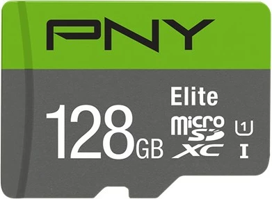 MicroSDXC PNY Elite 128GB Class 10 UHS-I U1 V10 jeshile/gri