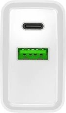 Karikues rrjeti Natec Ribera NUC-2061, 20W, 1x USB-A + 1x USB-C, Bardhë