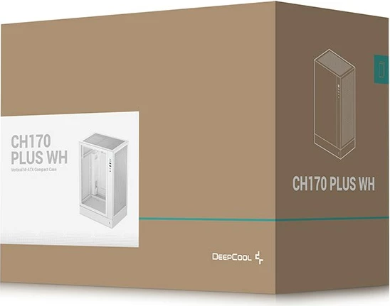 Kasë DeepCool CH170 PLUS WH, xham i temperuar, e bardhë