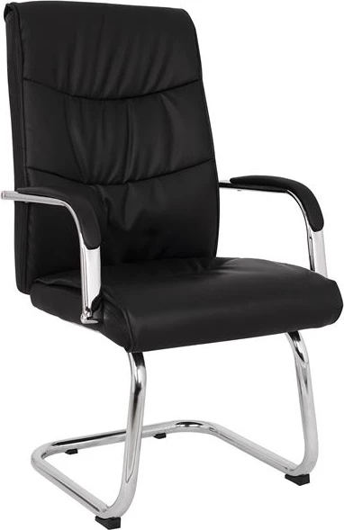 Karrige konferencash JACOB FH1045.11, ngjyrë e zezë PU, bazë e kromuar, 57x66,5x102 cm, set prej 2 copash