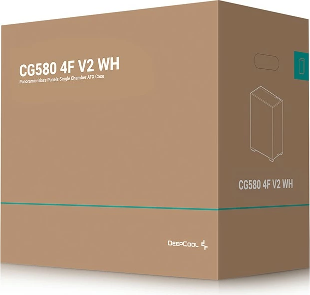 Kasë Deepcool CG580 4F V2, Midi Tower, xham i temperuar, RGB, e bardhë