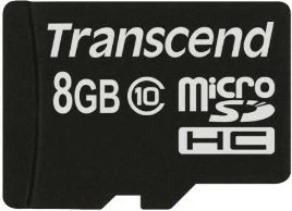 Kartelë memorie Transcend microSDHC 8GB Class 10, e zezë
