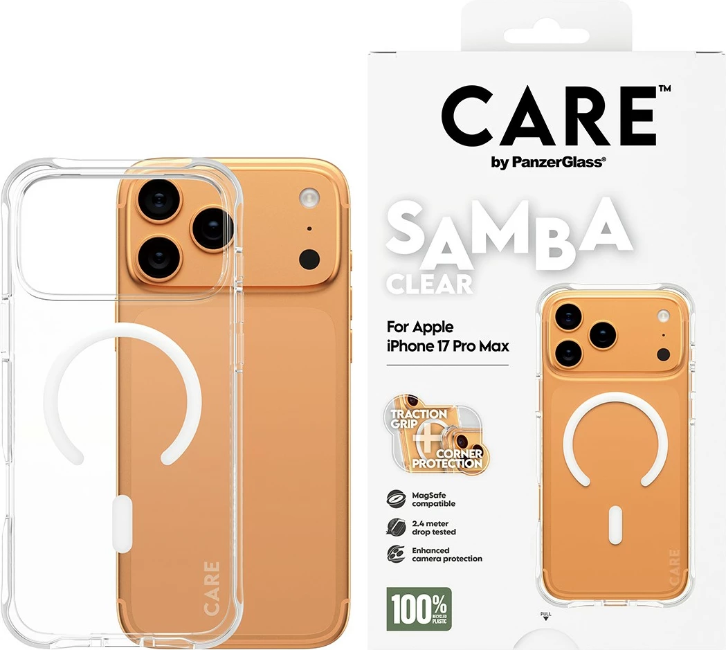 Mbështjellës PanzerGlass CARE Samba MagSafe për iPhone 17 Pro Max, transparent