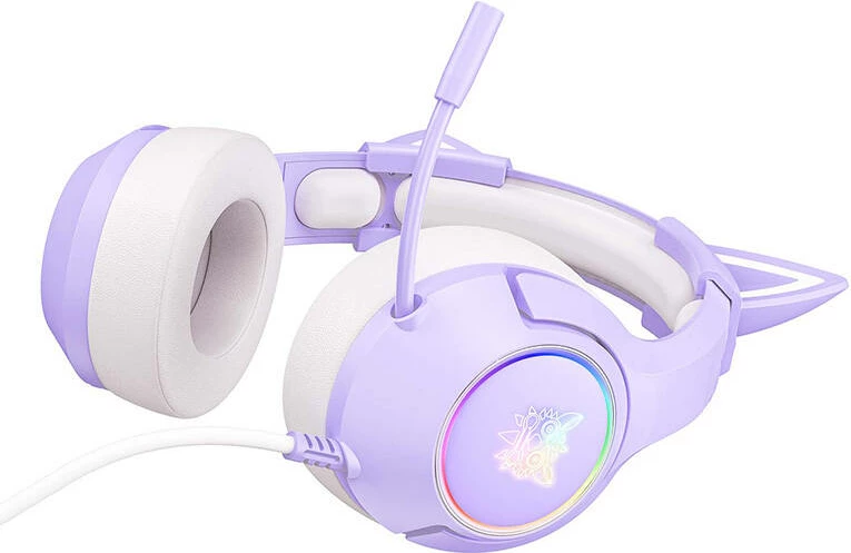 Kufje gaming ONIKUMA K9 me mikrofon, me veshë mace, Purple