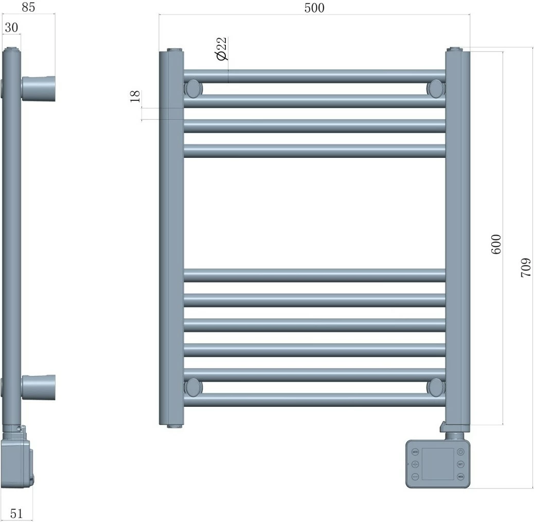 Ngrohës banjo elektrik, Adler AD 7823, 400 W, panel me prekje LED, timer 24h, IP24, i bardhë