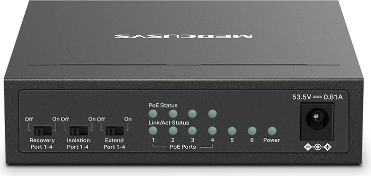 Switch Mercusys 6-Port MS106LP, 10/100Mbps, PoE+, i zi