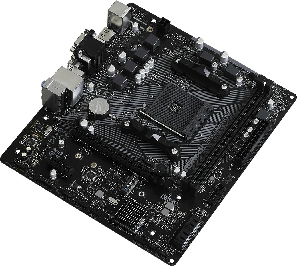Pllakë amë ASRock B550M-HDV, AMD, Socket AM4, DDR4-SDRAM, 64 GB, DIMM